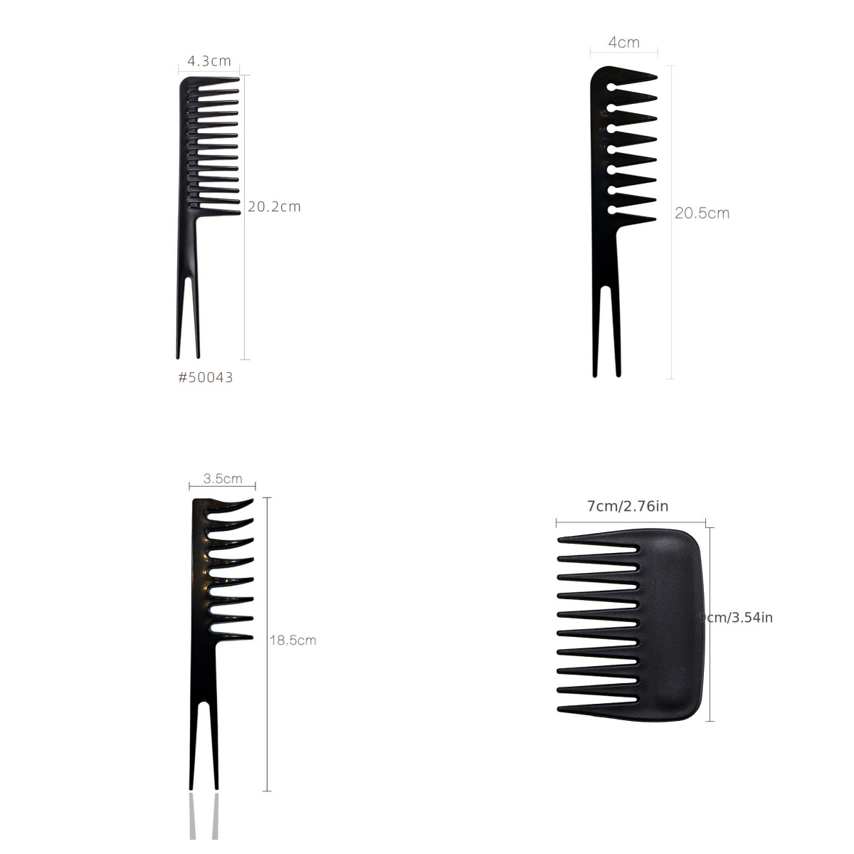 Hair Care Wavy Hair - ワイドトゥースカール1/2/3/4本セットくし もつれ解消くし テクスチャくし 巻き毛・濡れた髪・ウェーブヘア・太い髪・ウィッグ用 サロン・理容室ヘアスタイルツール