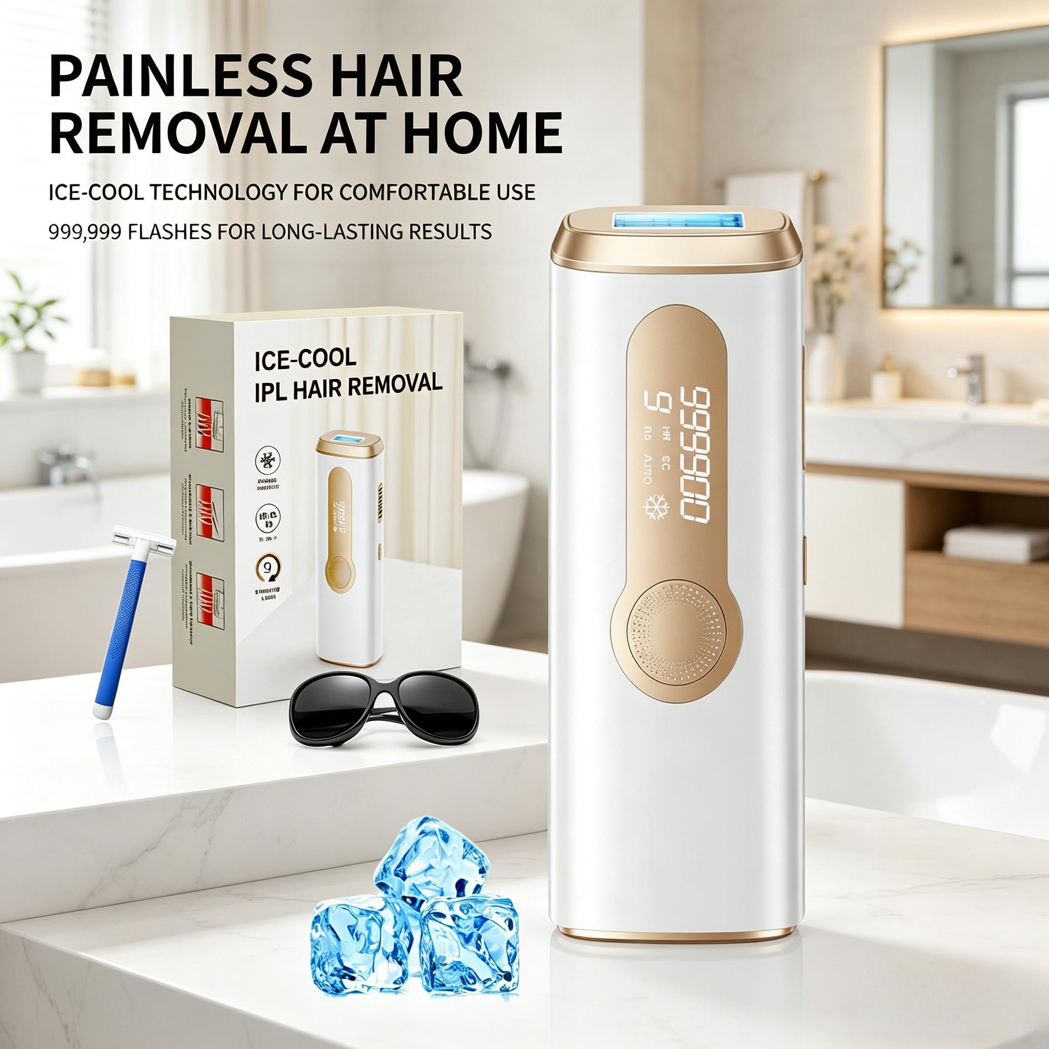 Hair Care Homemade - フェイシャル＆ボディケアIPLマシン、脱毛、肌の引き締め＆ニキビケア、アイス冷却機能付き、女性用ホームサロン向け