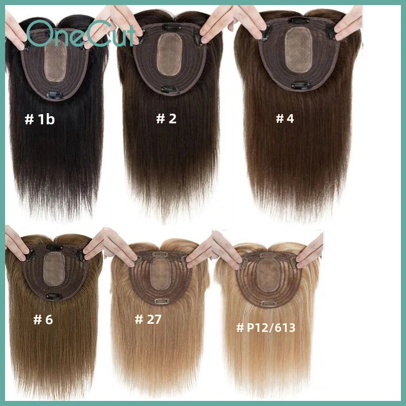 Clip In Hair Piece - ストレートシルクトップベーストッパースイスレースクリップ女性かつら前髪通気性 100% 本物の人間のかつらブロンドカラーかつら