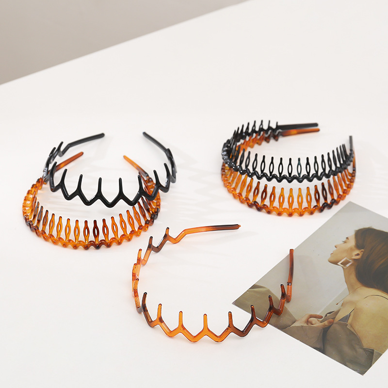 Hair Care Wavy Hair - 女性ガールズプラスチック波状歯ヘッドバンド滑り止めジグザグコームサメの歯ヘアフープレディース DIY スタイリングクラウン帽子