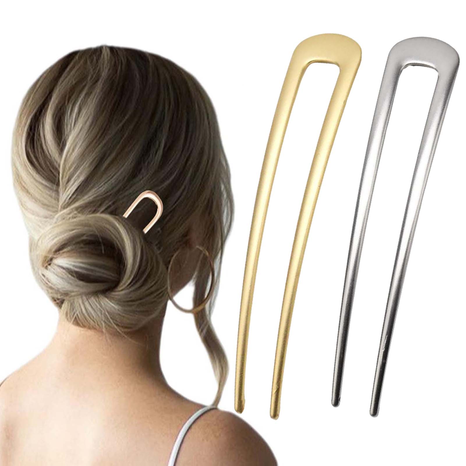 フランス製U字型ヘアピン ヴィンテージメタルヘアフォークステ - Clip In Hair Piece のレビューと価格