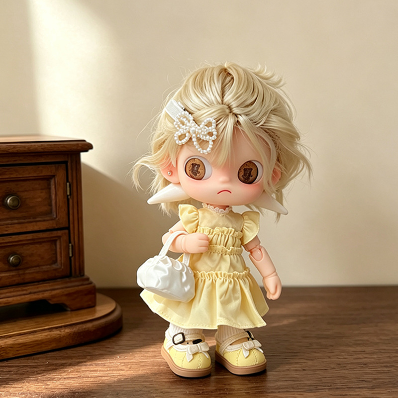 5点セット ドール衣装セット レモンイエロー パフドレス パ - Clip In Hair Piece のレビューと価格