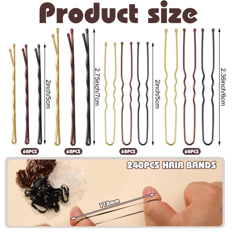 1箱480個入りヘアスタイリングアクセサリーキット U字型ヘ - Clip In Hair Piece のレビューと価格