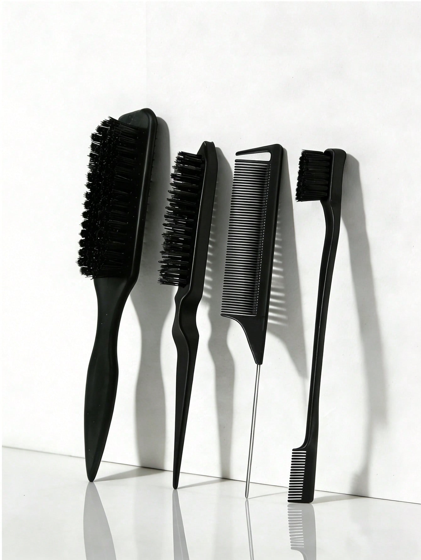 5個入りレオパード柄テールコーム＆ブラシセット、柔らかい毛と - Hair Care Homemade のレビューと価格