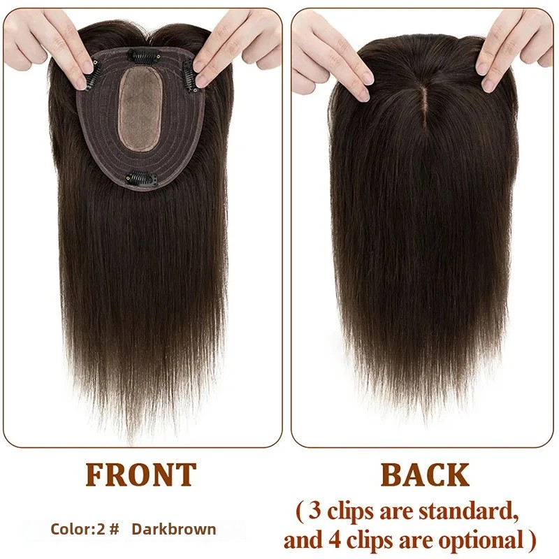 ストレートシルクトップベーストッパースイスレースクリップ女性 - Clip In Hair Piece のレビューと価格