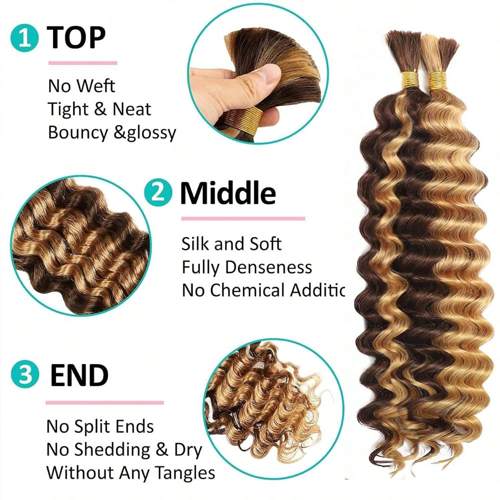 人毛ブレイズヘア 18インチ 2束 人毛ブレイズヘア ウェフ - Hair Care Wavy Hair のレビューと価格