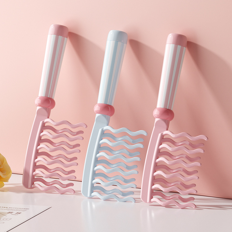 二重列波状歯ヘアスタイリングコーム、マッサージハンドル付き、 - Hair Care Wavy Hair のレビューと価格