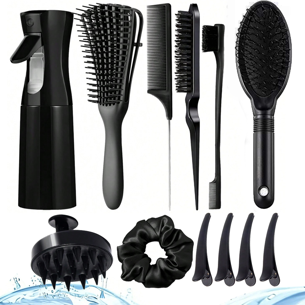 スプレーボトル付きデタングリングブラシセット、ソフトスカルプ - Hair Care Wavy Hair のレビューと価格
