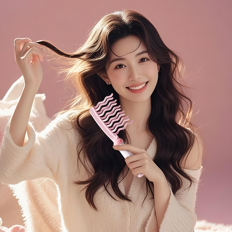二重波型歯のヘアスタイリングコーム、マッサージハンドル付き、 - Hair Care Wavy Hair のレビューと価格