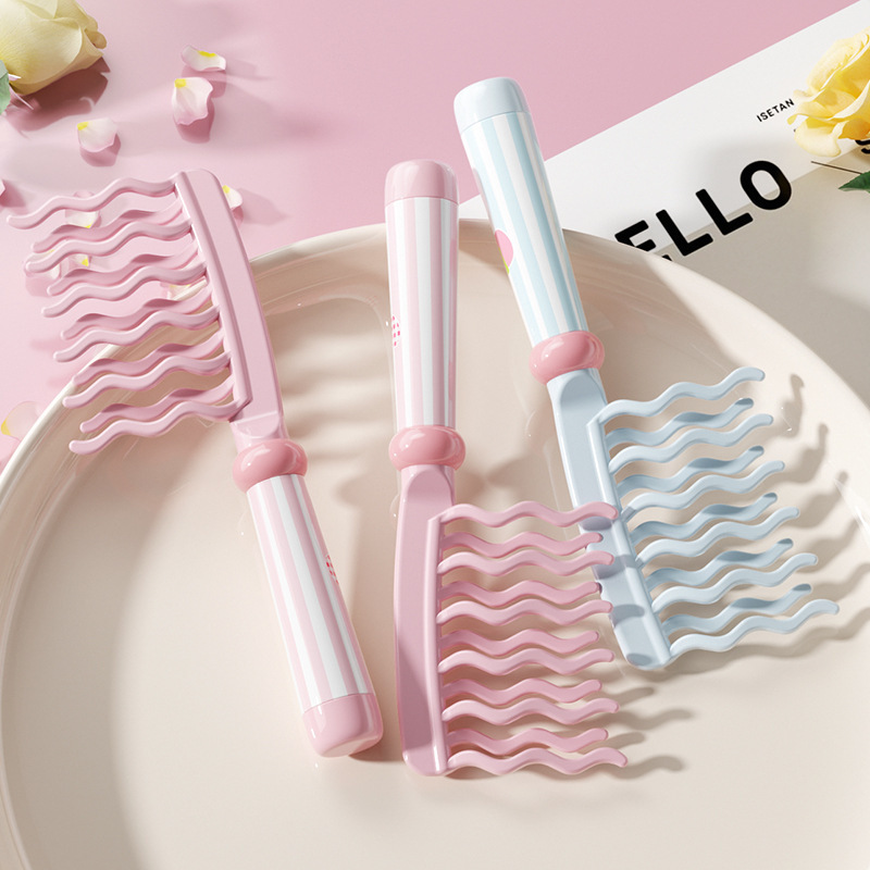 二重波型歯のヘアスタイリングコーム、マッサージハンドル付き、 - Hair Care Wavy Hair のレビューと価格