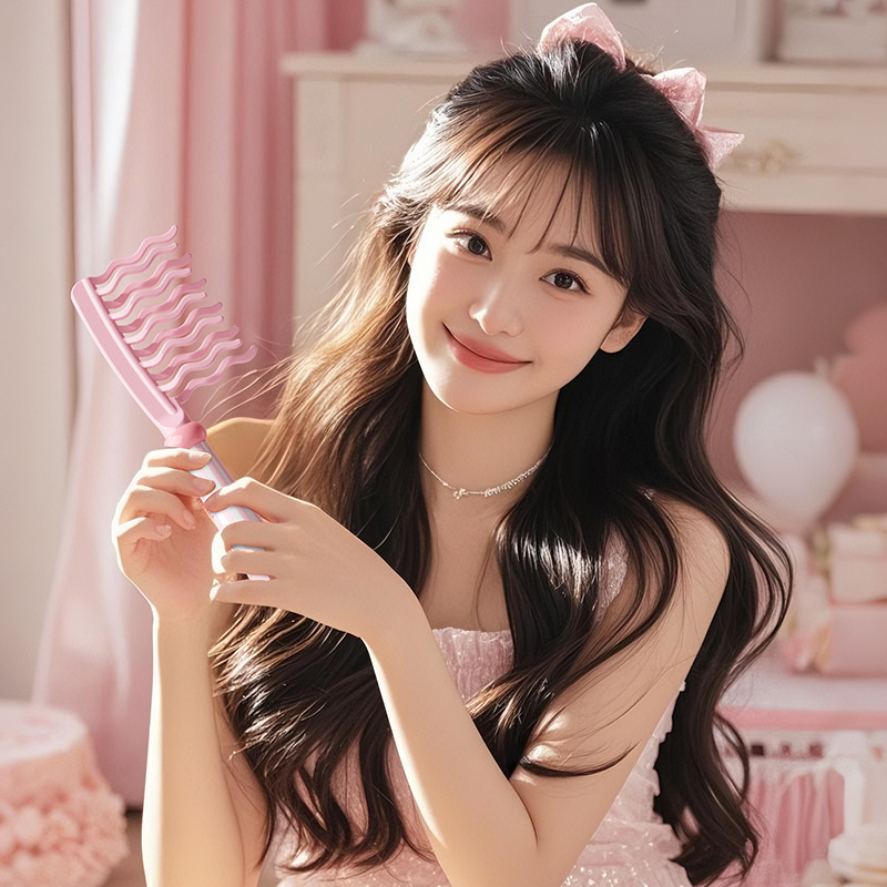 二重波型歯のヘアスタイリングコーム、マッサージハンドル付き、 - Hair Care Wavy Hair のレビューと価格